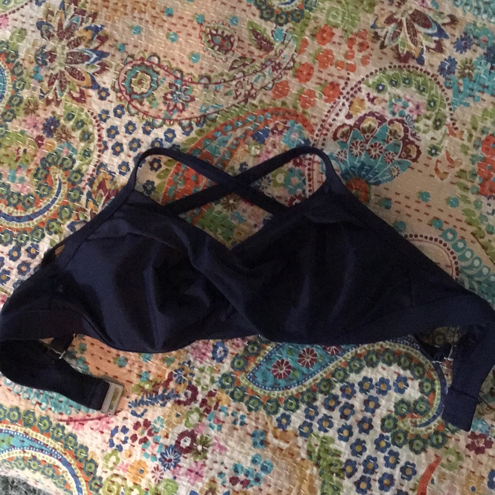 Athleta navy bikini top 36 B/C